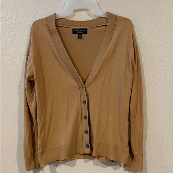 Banana Republic Camel V-Neck Cardigan - Picture 1 of 3